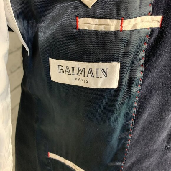 Balmain Paris Two Button Velvet Sport Coat Blazer - Picture 10 of 16